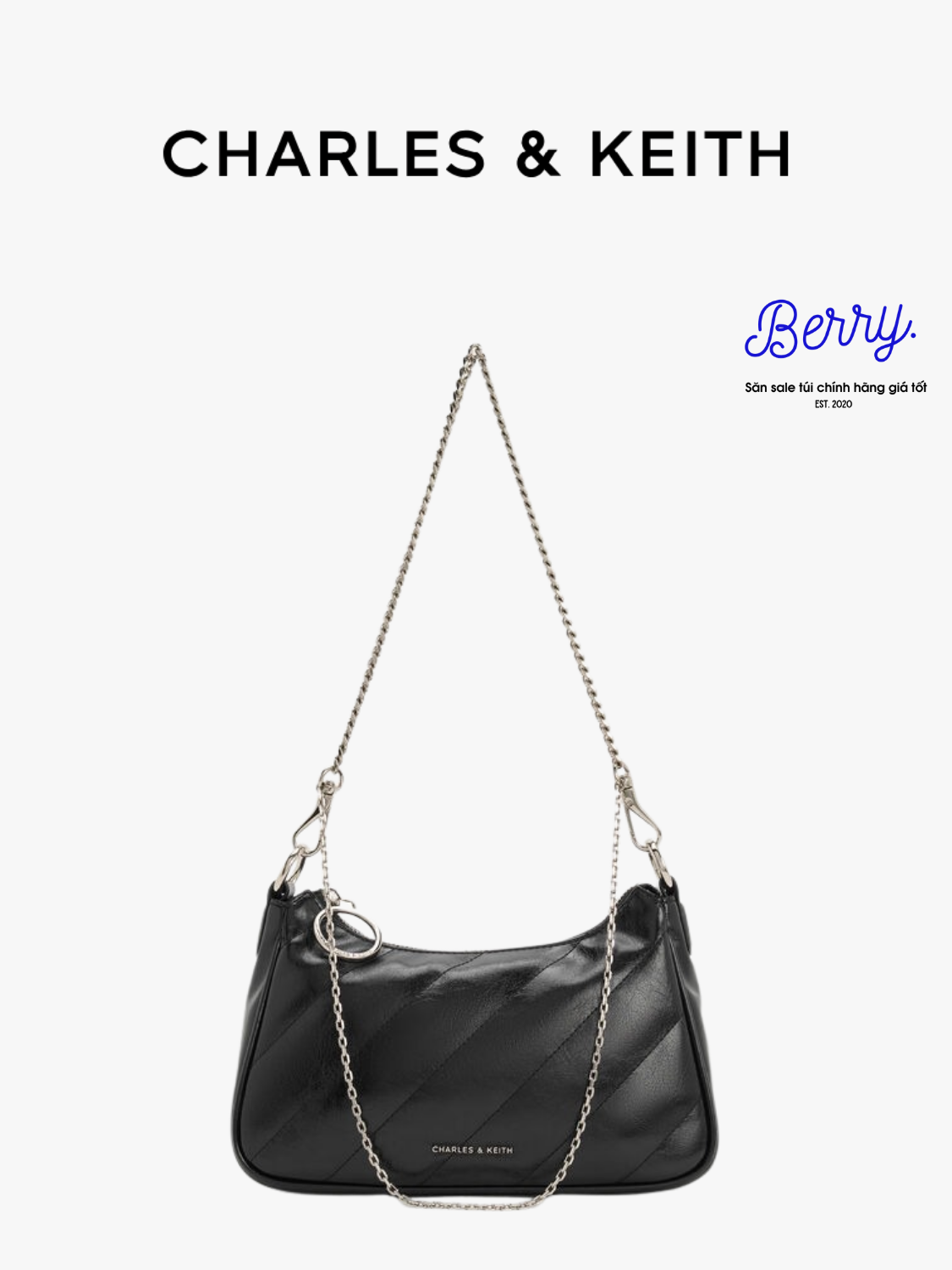 CHARLES & KEITH - Philomena Crinkle Effect Black